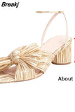 2023 Summer Woman Sandals Super High Heel With Butterfly-knot Sweet Lady Office Woman Sandals Shoes Plus Size