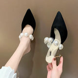 Black Sandals Women Summer Slippers Woman Thin Heels 2023 Womens Outdoor High Heels Pointed Toe Woman