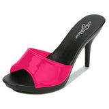 Brand Summer Slippers Women Mixed Colors PU Fine Heel 9cm Outside Sandal Platform Sexy Slipper Women Shoes Slides