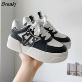 Women Sport Shoes Fashion Sneakers Platform Fashion Trainers Sport Shoes Female Lace Up White Thick Bottom Running