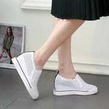 Shoes Women Fashion Platform Shoes Women White Mesh Breathable Sneakers Women Black Heightening Shoes