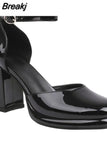 High Heeled Women Pumps 2023 Vintage Buckle Mary Jane Shoes Great Quality In Spring Summer All-match Temperament