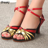 Sandals Tango Ballroom Latin Dance Shoes Woman High Heels for Wedding Shoes Gold Silver Shoes Women Spring Luxury