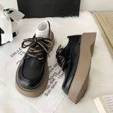 Shoes for Women Fashion Retro Daily Casual Mary Jane Shoes Comfortable Soft Bottom Shoes Lace Up Flats Zapatillas