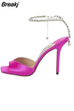 Strap Women's Sandals Square Toe Stylish Stiletto 2023 New Runway Pumps Party Women Shoes Thin High Heels Wedding