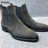 Men Chelsea Boots Black Brown Velvet High Ankle Dress Shoes Men Walking Shoes Wear Resistant Chelsea Dress Boots Botas de