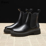 Boots Women Platform Shoes Slip-on Ankle Booties Woman Short Chunky Punk Gothic Shoes Fashion Botas Mujer 2022