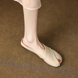 Semi-Slippers Women Wear 2024 New Korean Soft-Soled Soft-Soled French Sandals With Flat