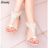Sandals Summer Style Flip Flops Elegant Platform Shoes Woman Pearl Wedges Sandals Casual Women Shoes