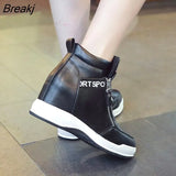 Platform Women 2023 Trend Spring Autumn High Top Female Fashion Casual Shoes Wedge Side Zipper Fashion Warm Ankle
