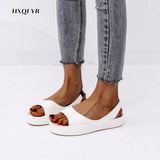 Women's Sandals Woman Peep Toe Sandals Female Elegant Flat Shoes 2023 Ballet Flats Plus Size 42 43 Shoes Woman Orange