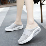 Cushion Slip-On Women Walking Shoes Orthopedic Diabetic Ladies Platform Mules Mesh Lightweight Slippers Wedge Female