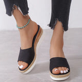 Casual Wedge Slippers for Women 2023 Summer Non Slip Platform Sandals Woman Open Toe Comfortable Female Slipper Plus