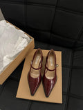 Heels Retro Mary Shoes, High Heels, Women's Shoes, Black Shoes, Autumn And Winter Korean Version Of Sensitive Shoes, Small Leather