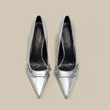 Breakj Temperament Tip Heeled Fairy Single-Shoe Women 2025 New Autumn Net Red Shallow Fine Heel High