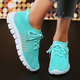Lightweight Soft Sole Sneakers for Women Autumn Green Breathable Mesh Flats Woman Comfort Slip On Running Shoes