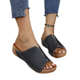 Breakj New Large-Size Women's Shoes Sandals Comfortable Slope And Slippers