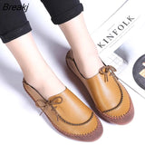 New Plus Size Women's Shoes Fashion Lace up Casual Flat Loafers Female rubber soft sole Walking Shoes zapatillas