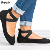 Heel Matte Round Toe Women's Ankle Strap Hollow Single Shoes Ballet Flats Spring 2023 Ladies Fashion Comfortable Female