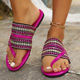 Women Sandals Bohemian Style Flats Slippers Summer Woman Open Toe Purple in Colour Beach Slides Flip Flops Ladies Shoes on