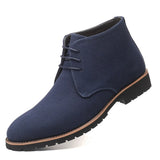 Breakj Fall Men's Pointed Casual Men's Leather Boots Front Lace Up Martin Boots Plus Size Men's Shoes Fashion