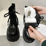 Winter Plush Warm Ankle Boots for Women 2023 New Punk Chunky Platform Shoes Woman Thick Bottom Non Slip Motorcycle