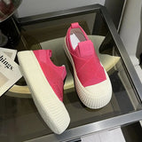 Women Shoes Vulcanized Zapatillas Mujer Knitted Sneakers Women New Flat Shoes Vulcanize Shoes Casual Chaussure