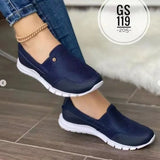 Women Flats Shoes Breathable Mesh Knitted Casual Sneakers Comfort Light Vulcanized Shoes Slip-On Female Footwear