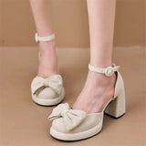 green Heels Shoes for Women Summer Fashion Square Head Buckle Mary Jane Shoes Outdoor Party Chunky Sandals Zapatos De