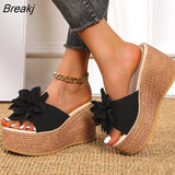 Heels Slides Women's Shoes Woman Slippers Flip Flops Wedge Platform Shoes Woman Beach Slippers Zapatos Mujer sandale