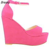 Women Summer Shoes 2023 Sexy Open Toe Ankle Strap Platform High Heels Wedge Sandals Party Wedding Dress Ladies Shoes