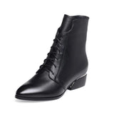 New Autumn and Winter Black All-match Women's Boots Pointed Toe British Style Square Heel Side Zipper Fashion