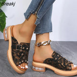 Women Sandals 2022 Ladies Summer Slippers Women High Heels Sandals Fashion Riveting Summer Shoes Women Zapatos De Mujer