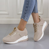Woman 2024 Trend Summer Wedge Platform Casual Shoes Women Lace Up Sports Shoes Woman Non Slip Breathable
