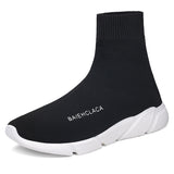 Unisex Socks Shoes Breathable High-top Running Shoes Men's Casual Sneakers Mesh Stretch Fabric Slip-On Ladies Sports