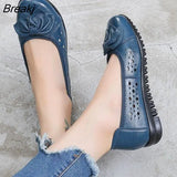 Summer Genuine Leather Shoes Women Butterfly-knot Loafers Women Flats Ballet Autumn Casual Flat Shoes Woman