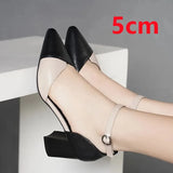 Femininas Women Casual Comfort Stylish Beige Square Heel Pumps Lady Fashion Sweet High Quality Office Heel Shoes