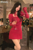 Spring Black Bodycon Dress Women Long Sleeve Vintage Sexy Dress Office Lady Evening PartyOne Piece Dress Korean