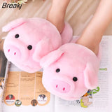 Women Warm Indoor Slippers Ladies Fashion Cute Pink Pig Shoes Women's Soft Short Furry Plush Home Floor Slipper