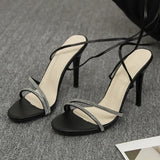 New Arrival Summer Fashion Sexy Cross Strap Stiletto Sandals Elegant Banquet Party High Heels Wedding Bridesmaid