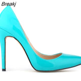 New Women's Pumps Sexy Pointed Toe High Heels Shoes Spring Autumn Office Wedding Patent Leather