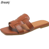 New Summer Women's Slippers Roman Fashion Designer Flat Sandals Latex Soft Sole Shoes Female Breathable Beach