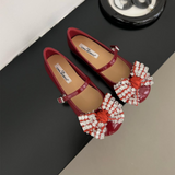 Jane Shoes French Designer Women Shoe Spring New Vintage Single Shoe Simple Red Leather Shoe Elegant Woman Shoe Low