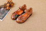 Head Layer Cowhide Cow Tendon Bottom Mother Shoes Flat Sandals Hole Hole Anti-Slip Soft Bottom Soft Surface National