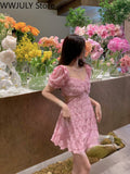 Piece Dress Set Pure Color Sexy Mini Skirt + Short Sleeve Backless Crop Tops Woman Casual Retro Korea Fashion Suit 2023