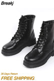 Design Ladies Motorcycle Boots Platform Chunky Heels Zipper Boots Women 2023 Street Casual Party Shoes