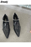 Shoes Female Footwear Casual Sneaker Clogs Platform Pointed Toe Autumn Patent Leather Ballet Flats 2023 New Comfortable