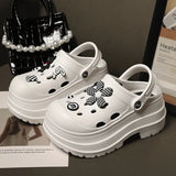 2024 Diy Hole Garden Shoes for Women Slippers Summer 2024 Soft Chunky Platform Sandals Woman Non Slip Beach