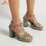 New Fashion Women's Sandals Summer 2023 Simply Casual Office Lady Shoes European Style Thick High Heels Sandals