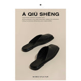 Breakj Women's Shoes 41-43 Fat Feet Wide Fat Women's Single Shoes Summer New Sandals Bag Head Half Slippers Wearing Pregnant Women's